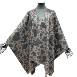 Leopard reversible poncho